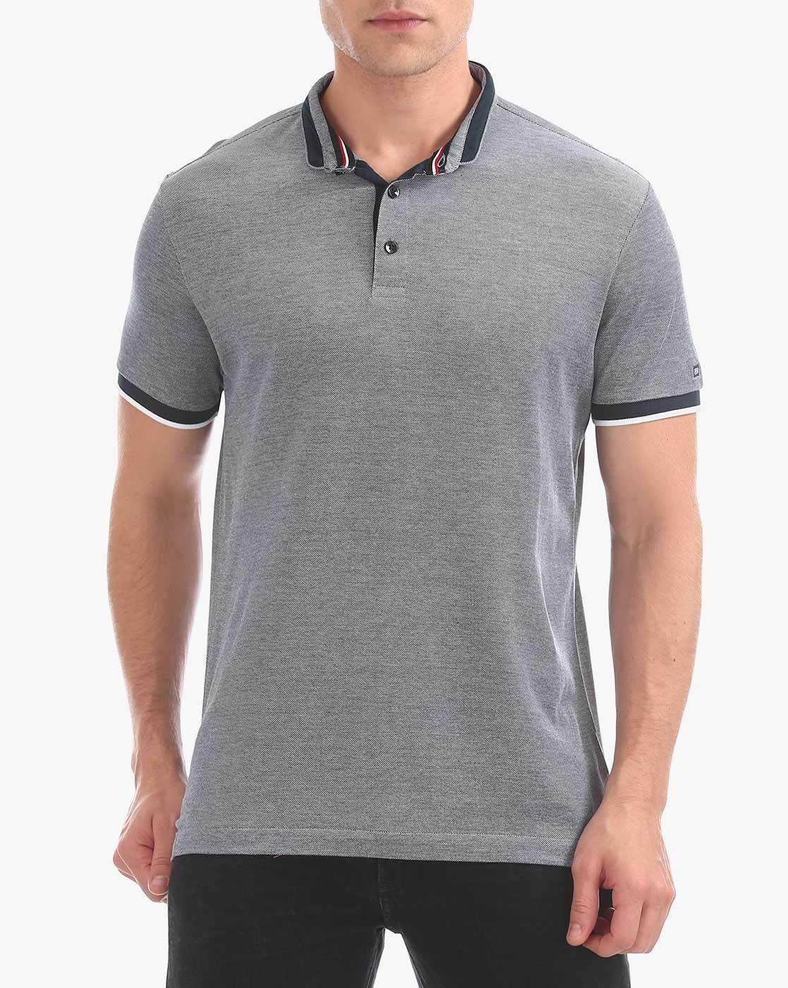 grey t shirt with collar