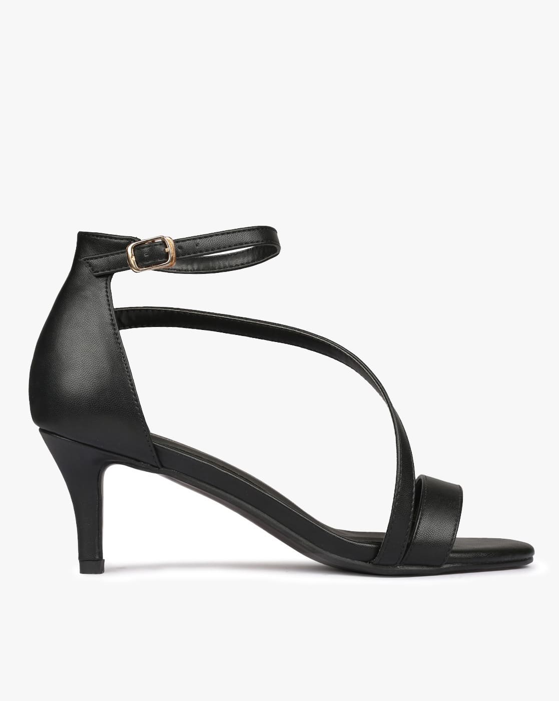 black open toe kitten heels