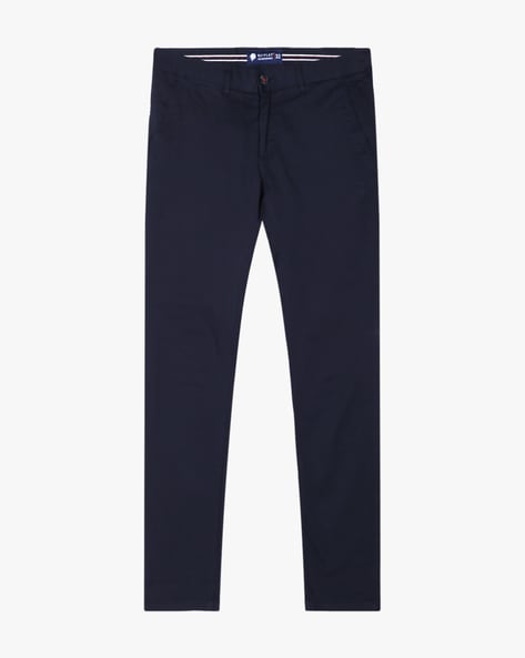 Buy Tailored Fit Cotton New Blue Trouser  Zodiac