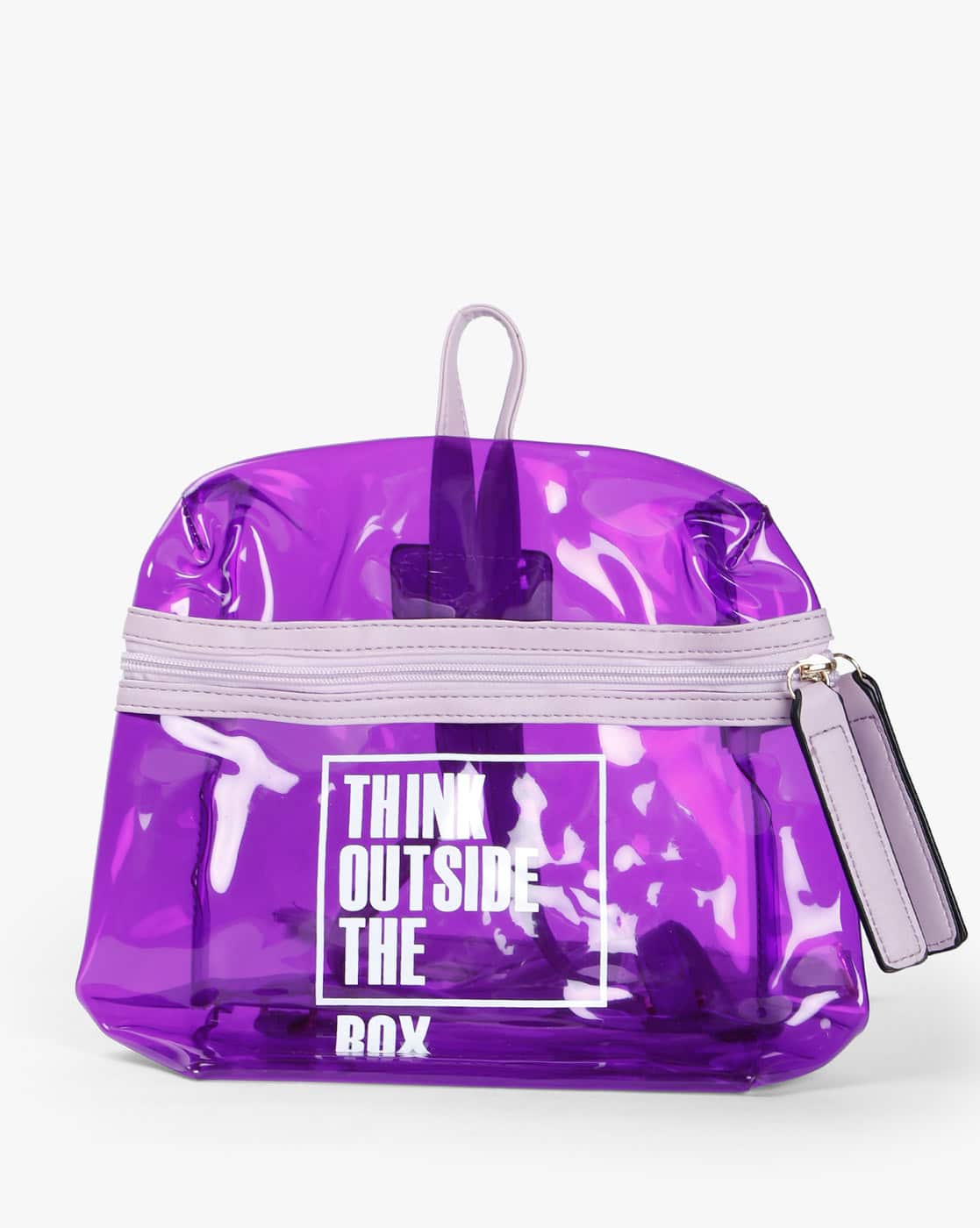 clear purple backpack
