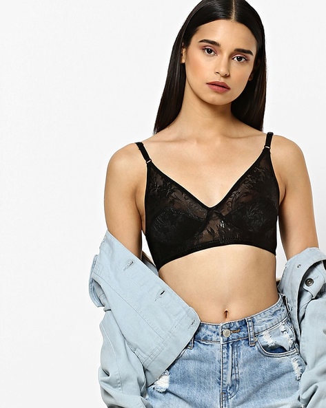 Buy Clovia Double Layered Wired Medium Coverage Bralette - Black at Rs.588  online