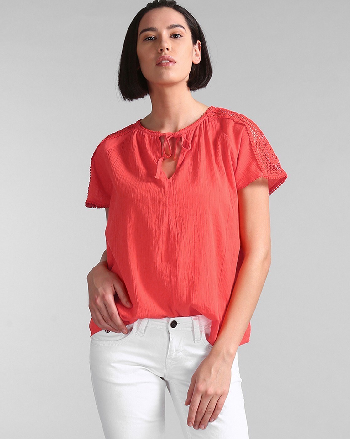 gap red blouse