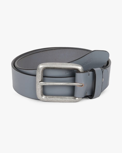 grey leather belt