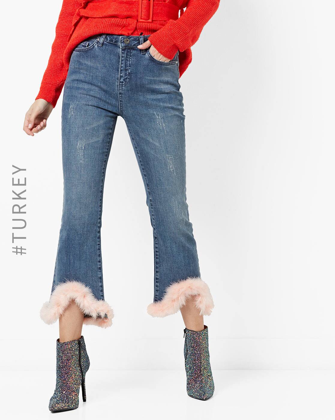 jeans with fur inside