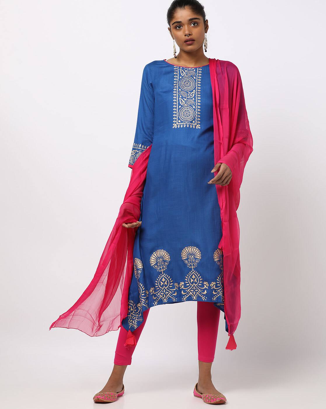 Printed Leggings Dupatta Set Online, 51 