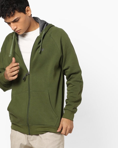 green hoodie jacket men's
