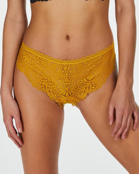 Lace Brazilian Panty - Gold