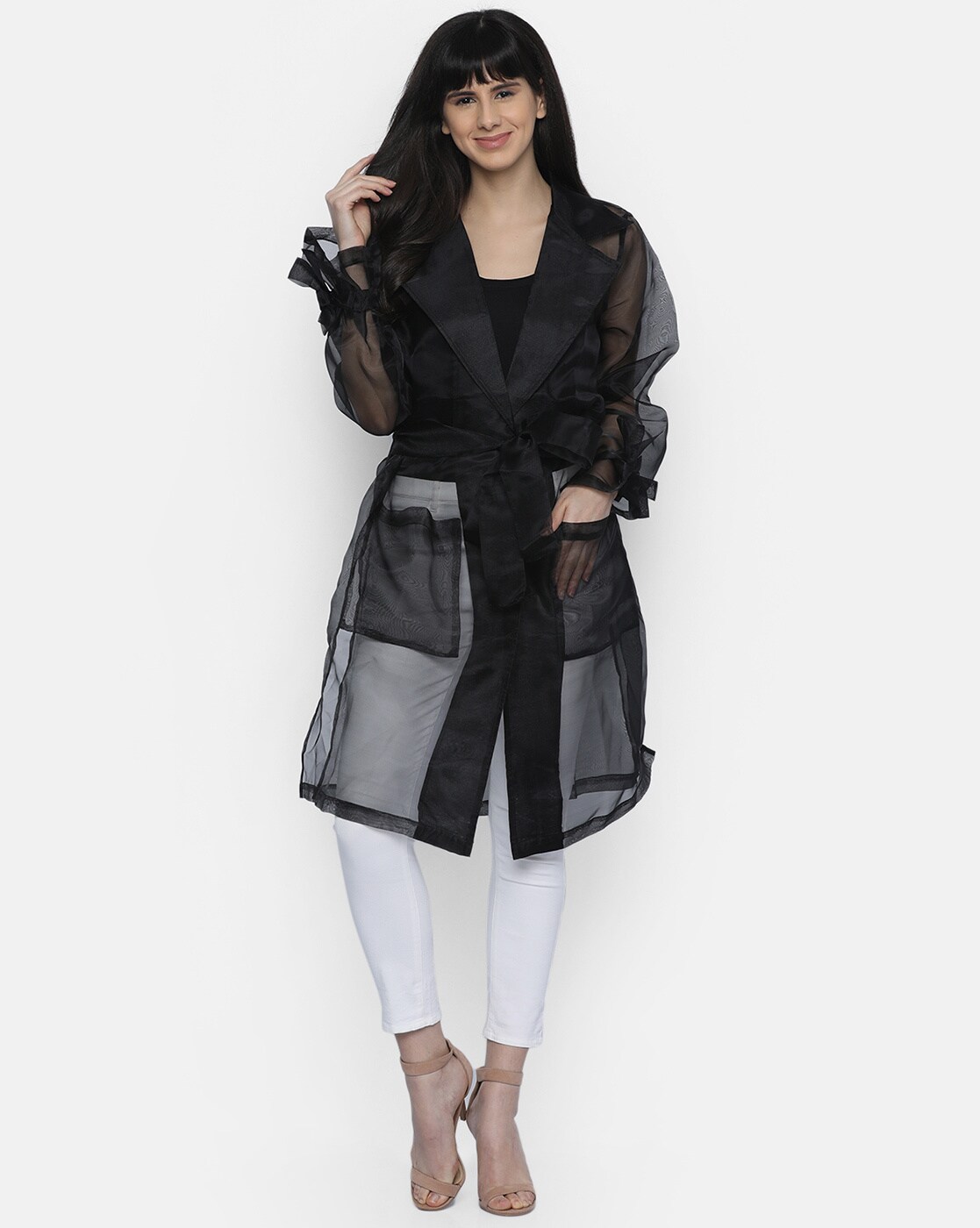 Sheer hotsell black coat