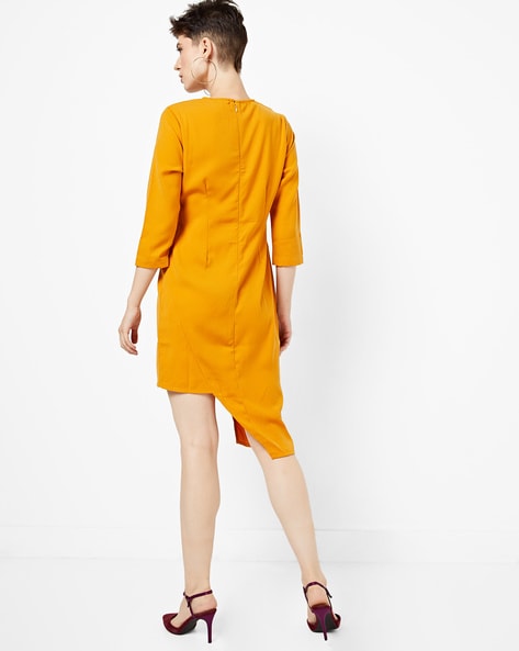 Mustard sheath dress hotsell