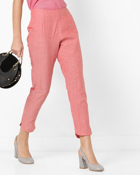 Textured Cropped Pants with Elasticated Back Price in India