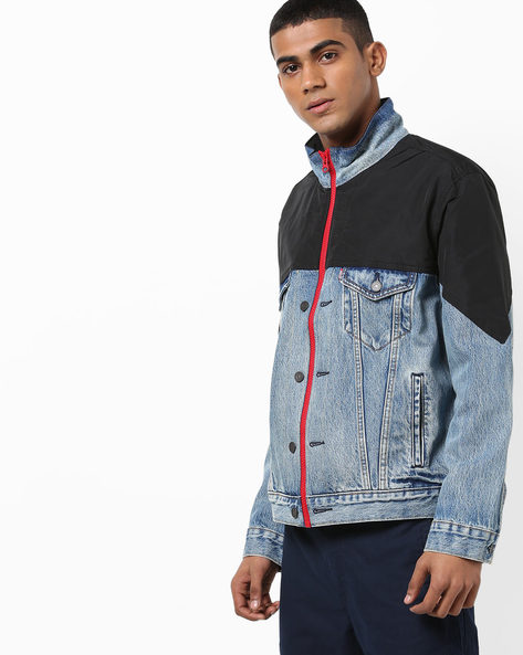 Unbasic mockneck shop trucker jacket