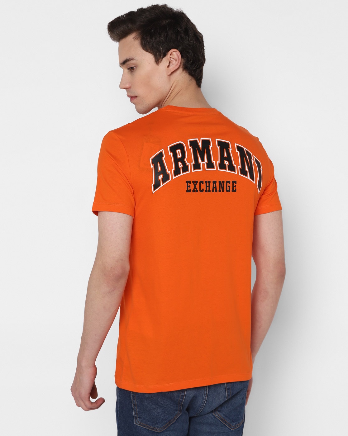 armani exchange orange t shirt