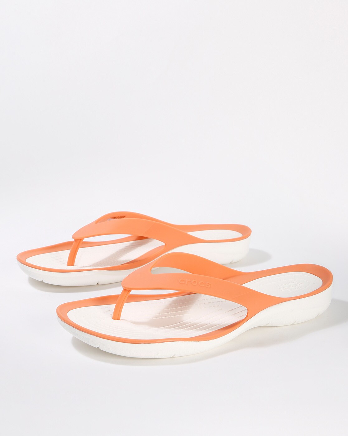 orange croc flip flops