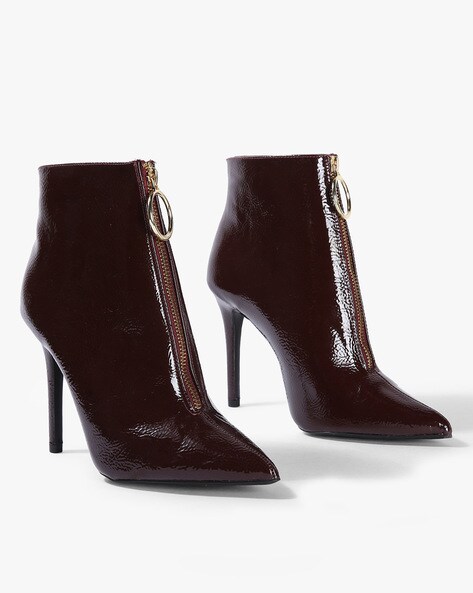 burgundy pointed boots