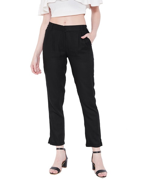 Deewa Solid Relaxed Fit Trousers