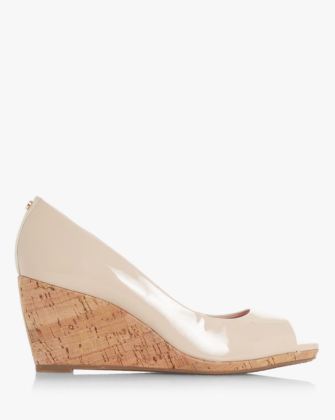 dune peep toe wedges