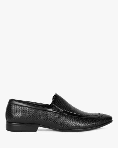 Textured Slip-Ons With Elasticated Gussets By ESCARO ( Black )