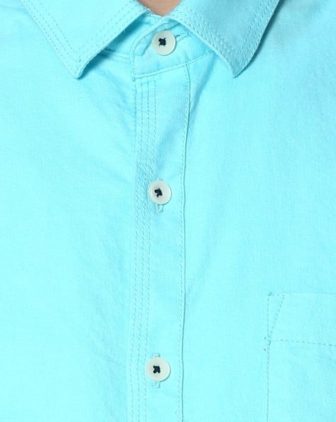 Buy Aqua Blue Shirts for Men by NETPLAY Online