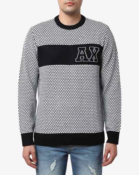 Buy Black & White Sweaters & Cardigans for Men by ARMANI EXCHANGE Online |  