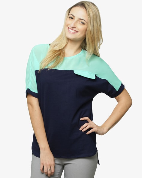 Buy Navy Blue Tops for Women by MISS CHASE Online