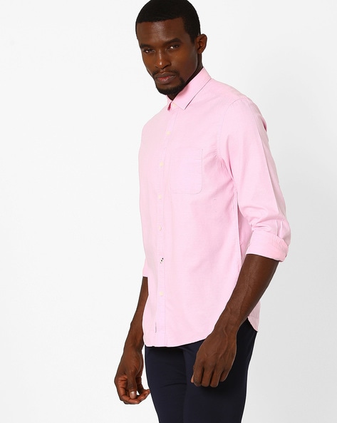 Pink oxford shirt clearance men