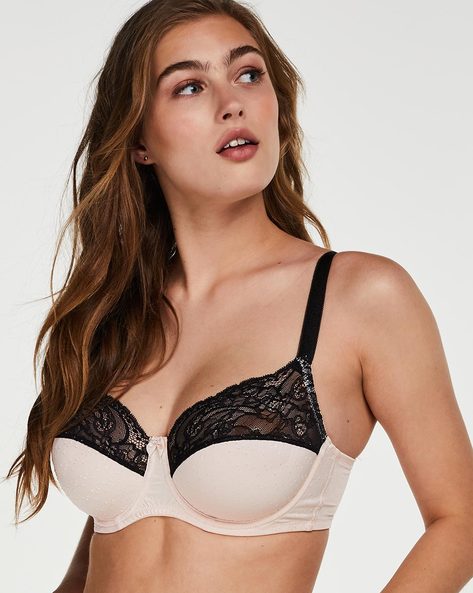 Buy Hunkemoller Sophie Non-Padded Lace Panelled Bra at Redfynd
