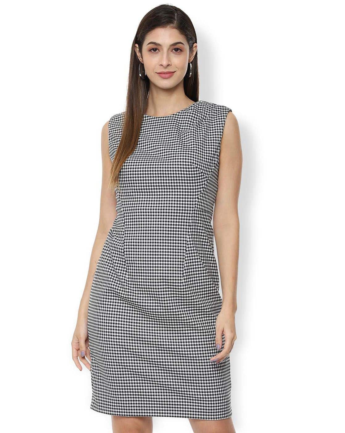 gingham sheath dress