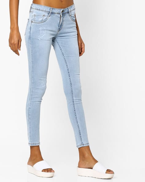 Buy Light Blue Jeans Jeggings For Women By Kraus Online Ajio Com