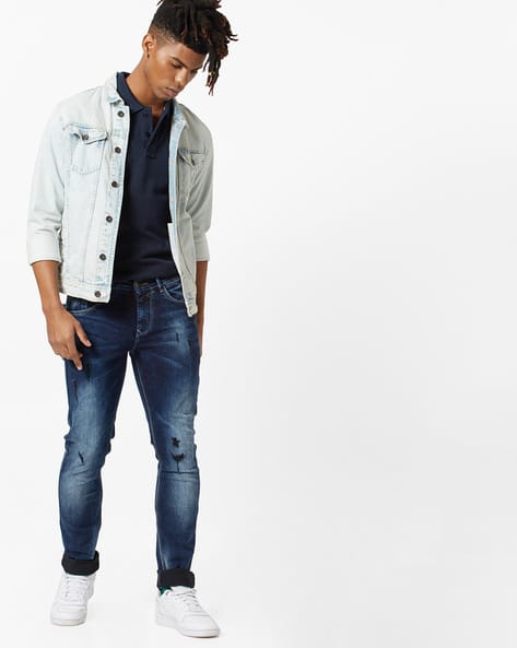 Skinny Fit Distressed Mid-Rise Jeans (Image - 2)
