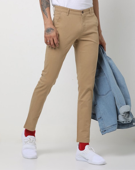 Buy Wills Lifestyle Men Camel Brown Slim Fit Solid Chinos  Trousers for  Men 5663331  Myntra