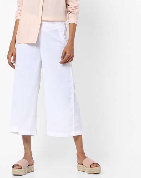 Flat-Front Pants with Elasticated Waistband Price in India