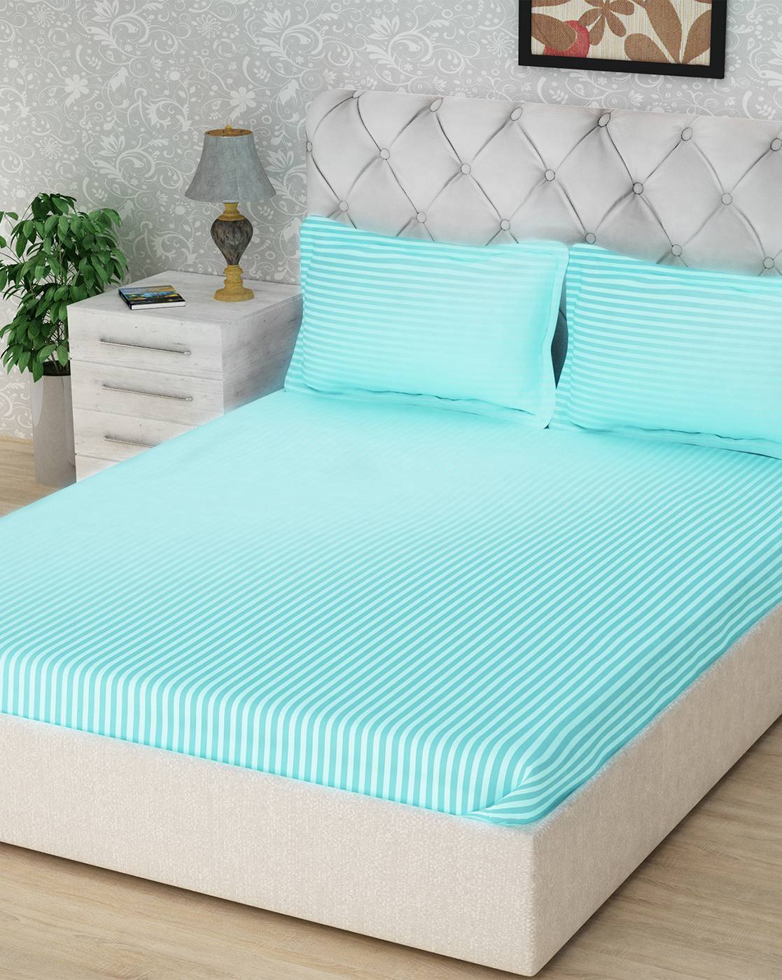 Buy Blue Bedsheets For Home Kitchen By Story Home Online Ajio Com