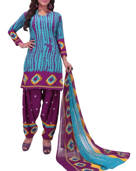 Printed 3-piece Dress Material Price in India