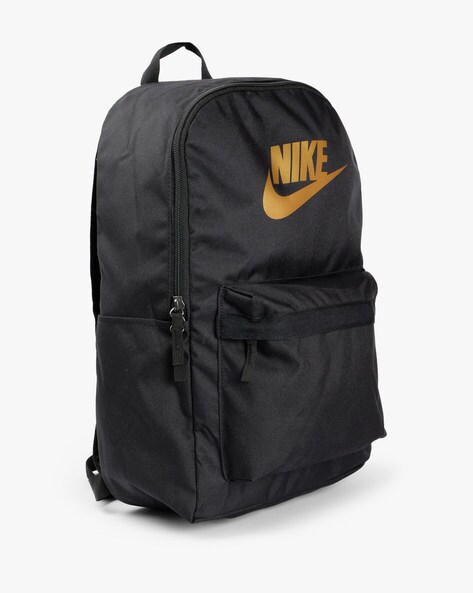 nike gold and black backpack