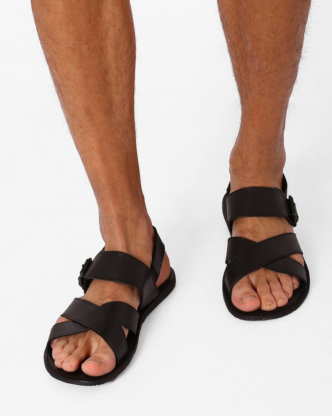 black casual sandals