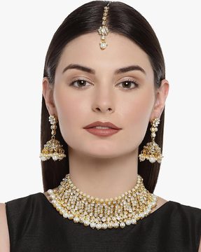 kundan pearl choker set