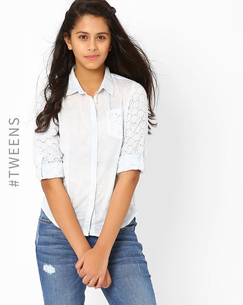 Trendy shirts for women & girls white colour