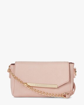 caprese pink solid handheld bag