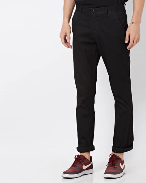 Mid-Rise Slim Fit Flat-Front Trousers By British Club ( Brown ) - 460238965002