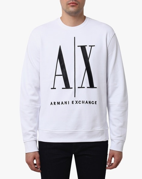armani exchange white hoodie