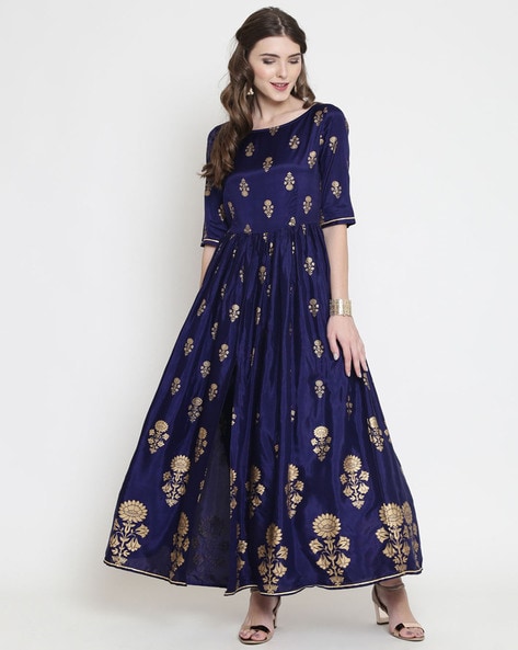 royal blue anarkali kurta