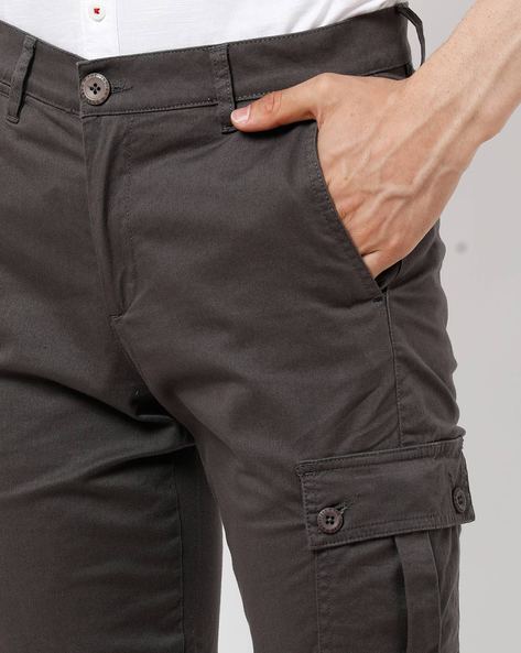 Buy The Indian Garage Co Men Grey Slim Fit Cargos Trousers  Trousers for  Men 20449294  Myntra