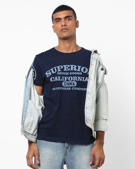 Typographic Print Crew-Neck T-shirt