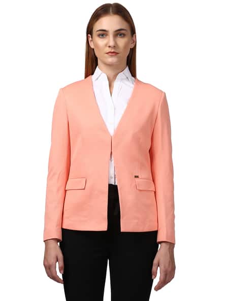 Single-Breasted Blazer with Flap Pockets