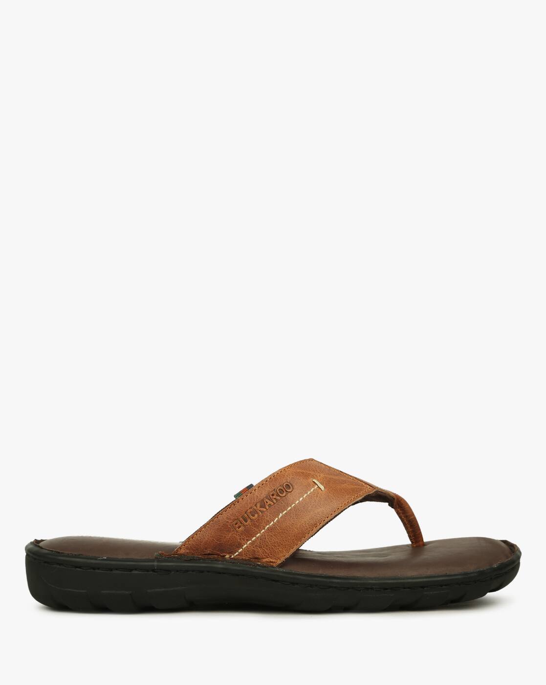 tan leather thong sandals