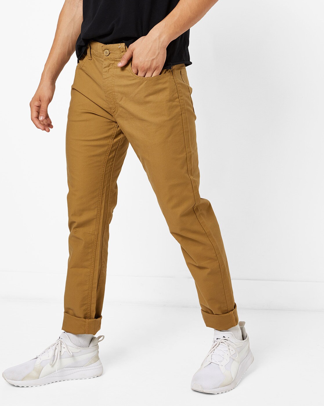 Levis Casual Trousers  Buy Levis Men Khaki 502 Tapered Trousers  OnlineNykaa Fashion