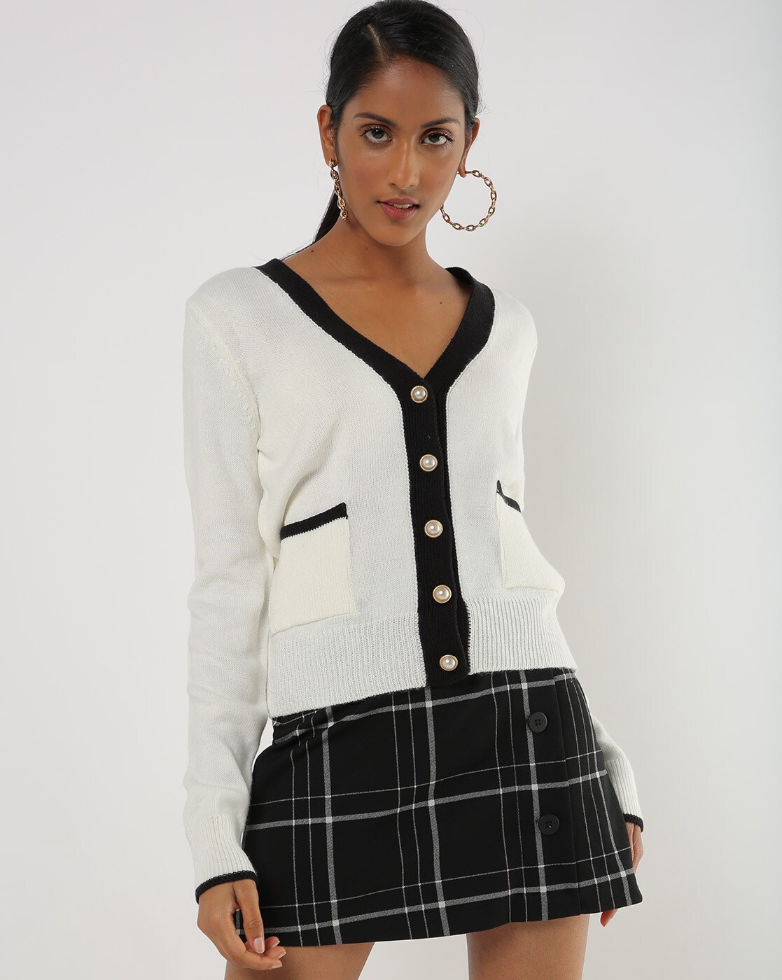 Buy White & Black Sweaters & Cardigans for Women by AJIO Online