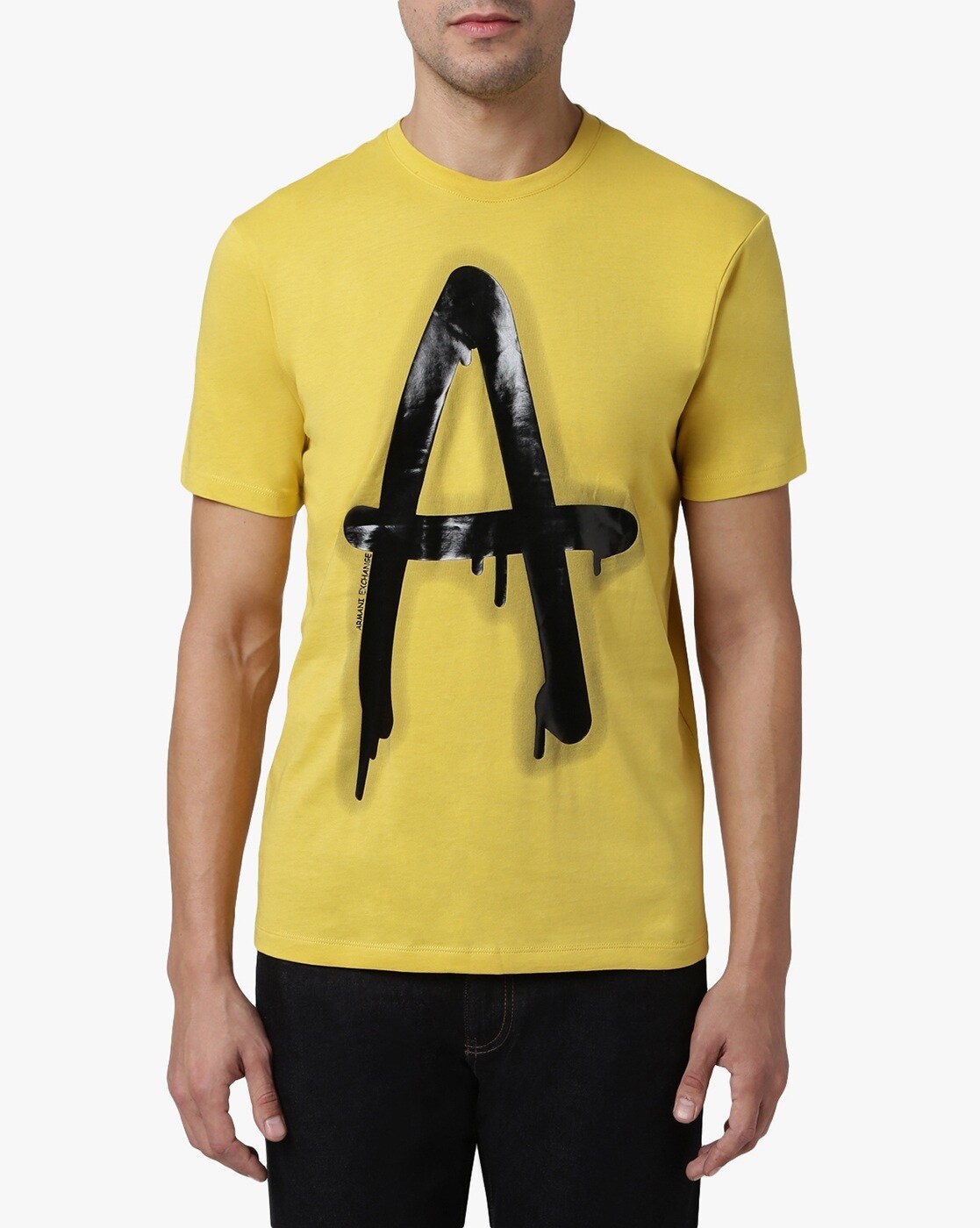 yellow armani exchange shirt