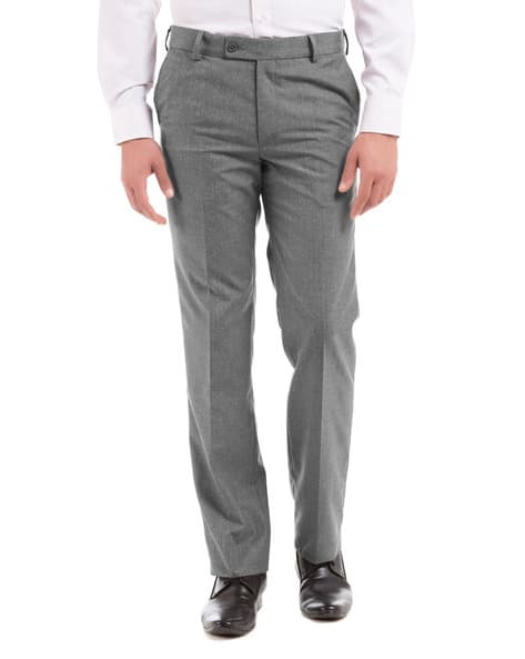 Mid-Rise Flat-Front Trousers