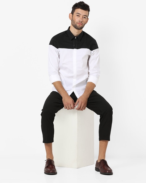 black and white shirt mens